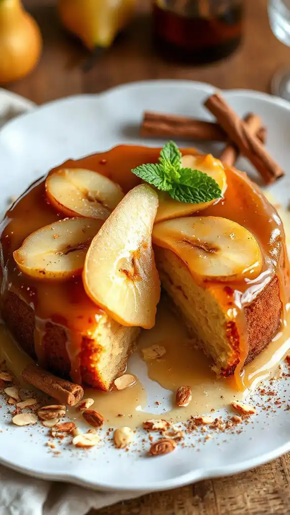spiced pear almond cake