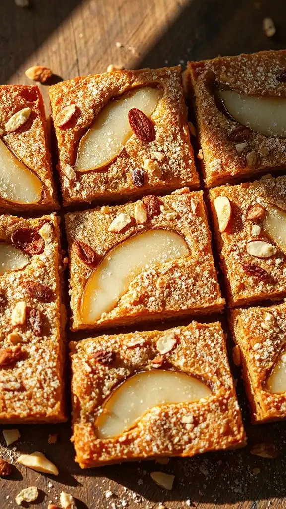 spiced pear almond dessert bars