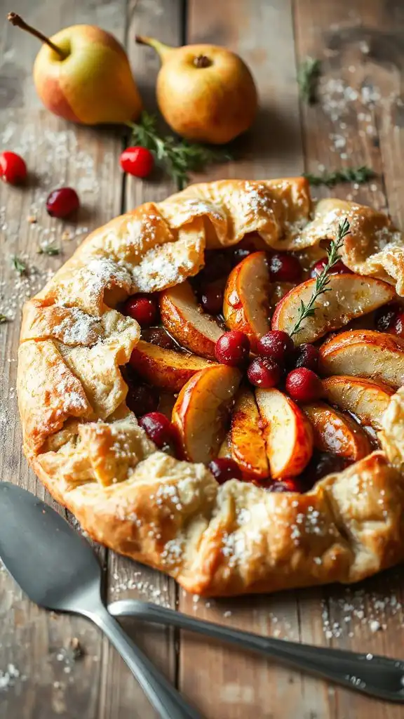 spiced pear cranberry galette