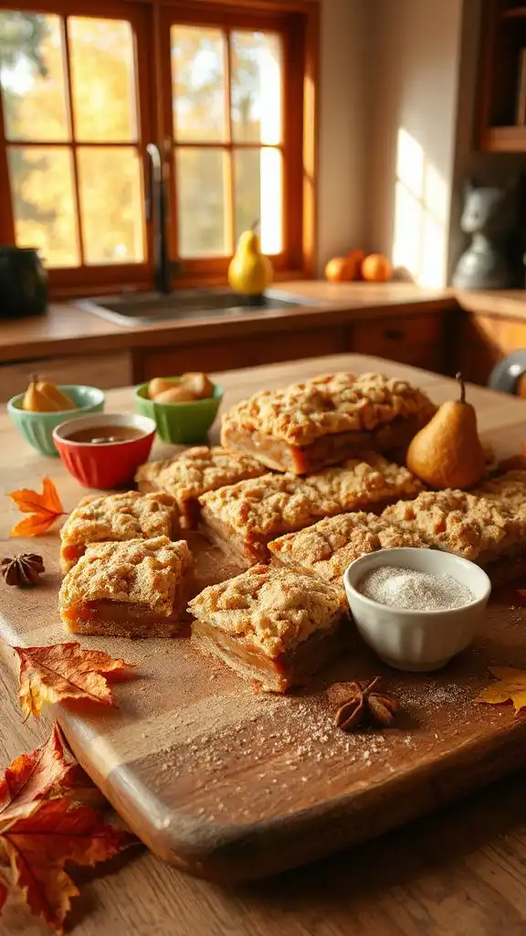 spiced pear crumble bars recipe