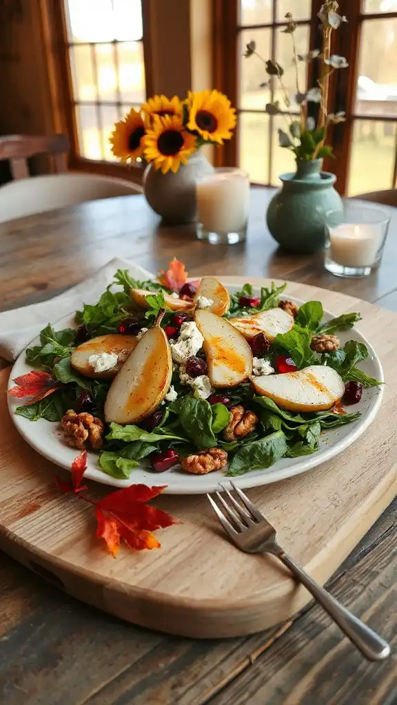 spiced pear gorgonzola salad