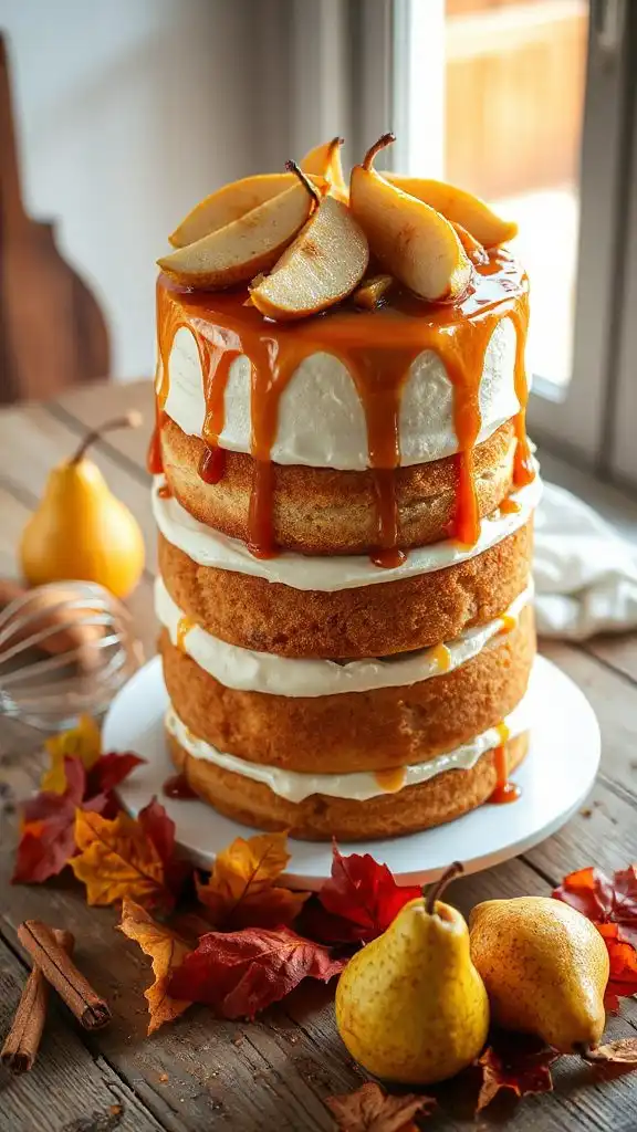 spiced pear layer cake