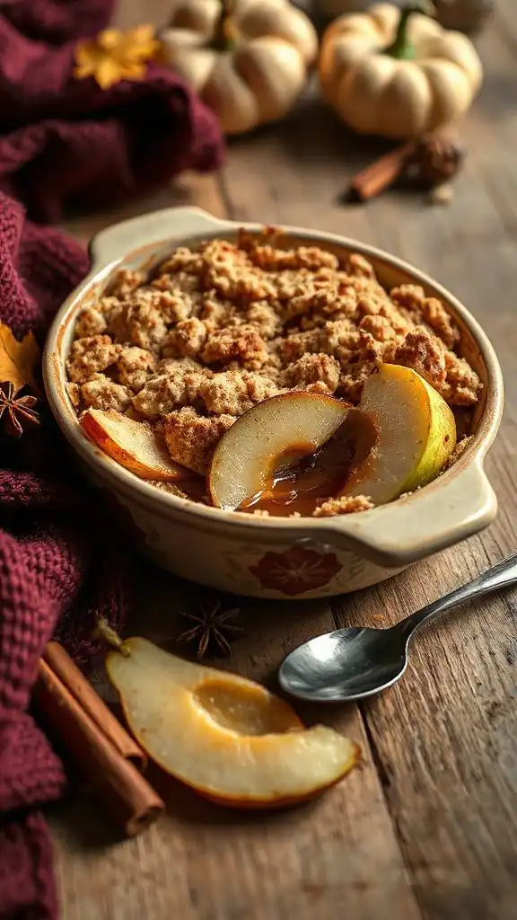spiced pear oat crumble