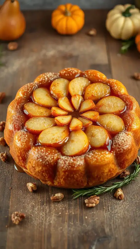 spiced pear upside down cake