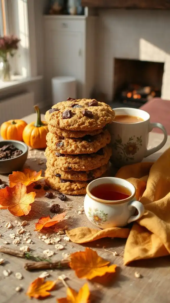 spiced pumpkin oatmeal cookies