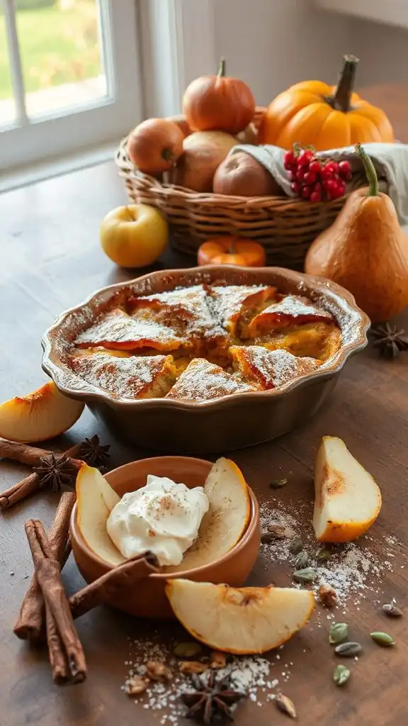 spiced pumpkin pear dessert