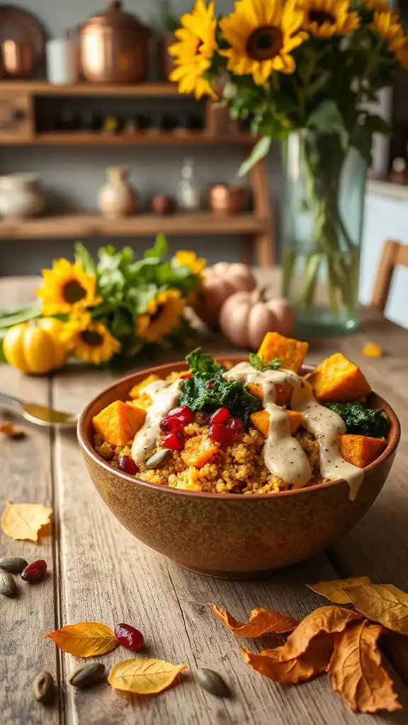 spiced turmeric quinoa bowl