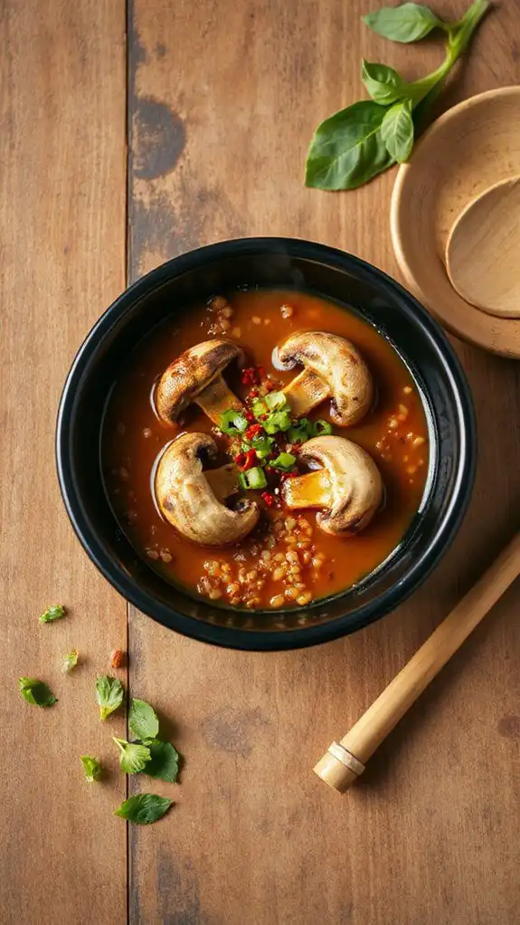 spicy barley shiitake hot pot