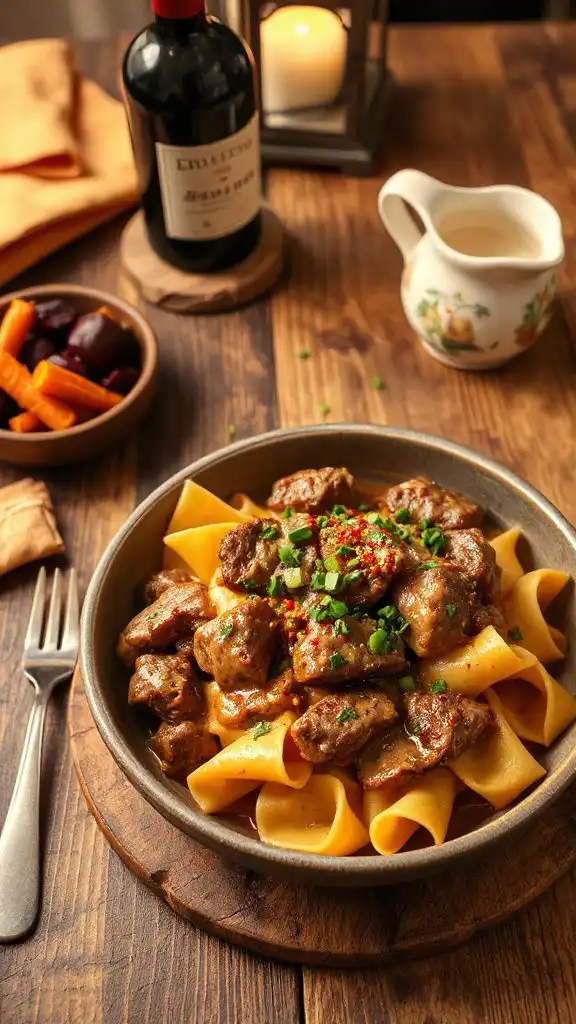 spicy beef stroganoff delight