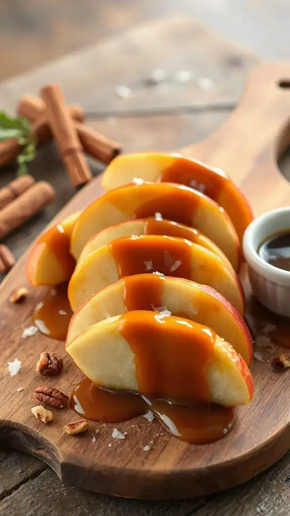 spicy caramel coated apple slices