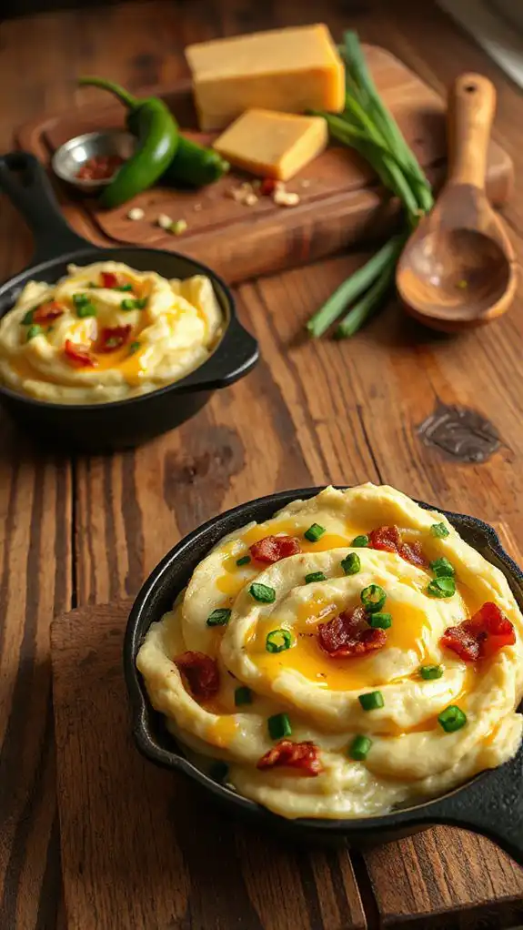 spicy cheddar potato skillet