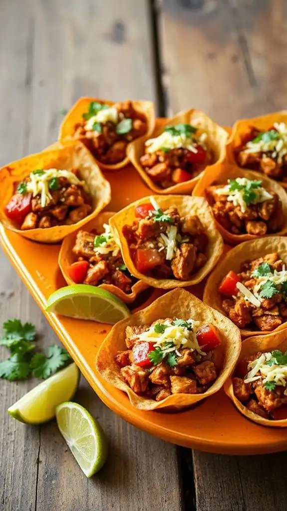 spicy chicken taco cups