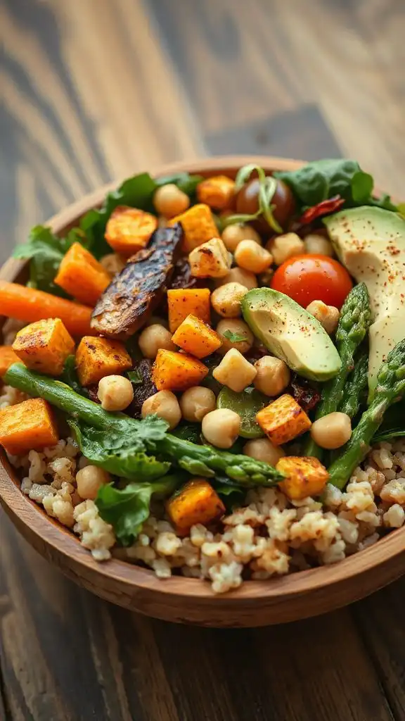 spicy chickpea avocado bowl