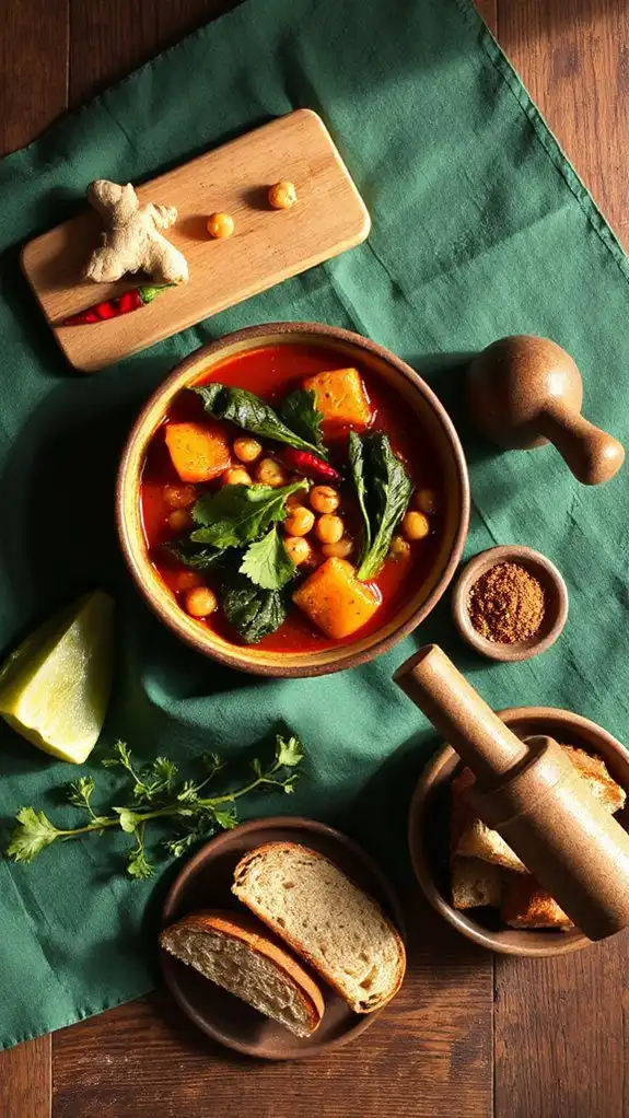 spicy chickpea kale stew
