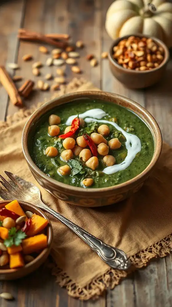 spicy chickpea spinach curry