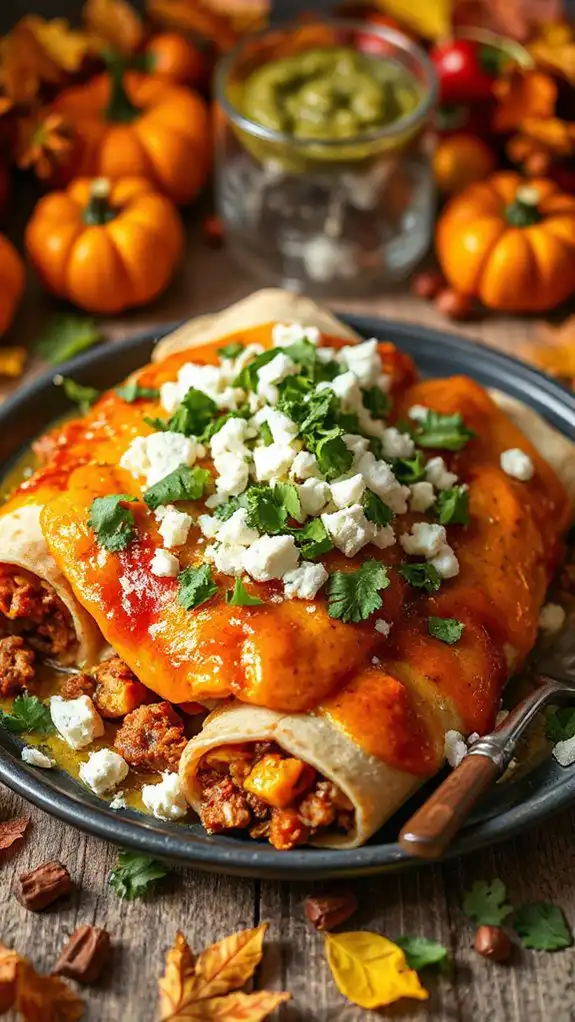 spicy chorizo pumpkin enchiladas spicy chorizo pumpkin enchiladas
