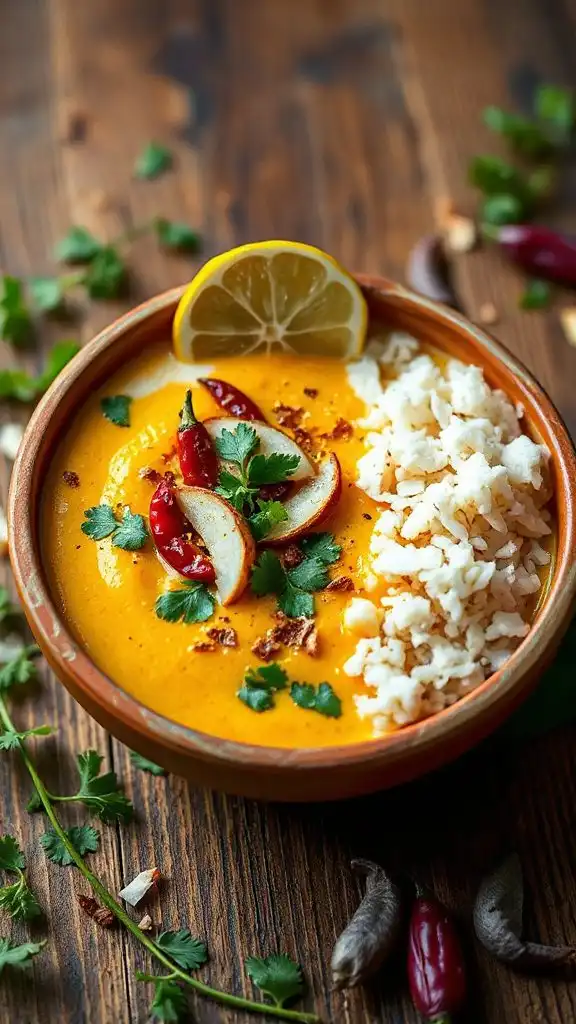 spicy coconut lentil dal