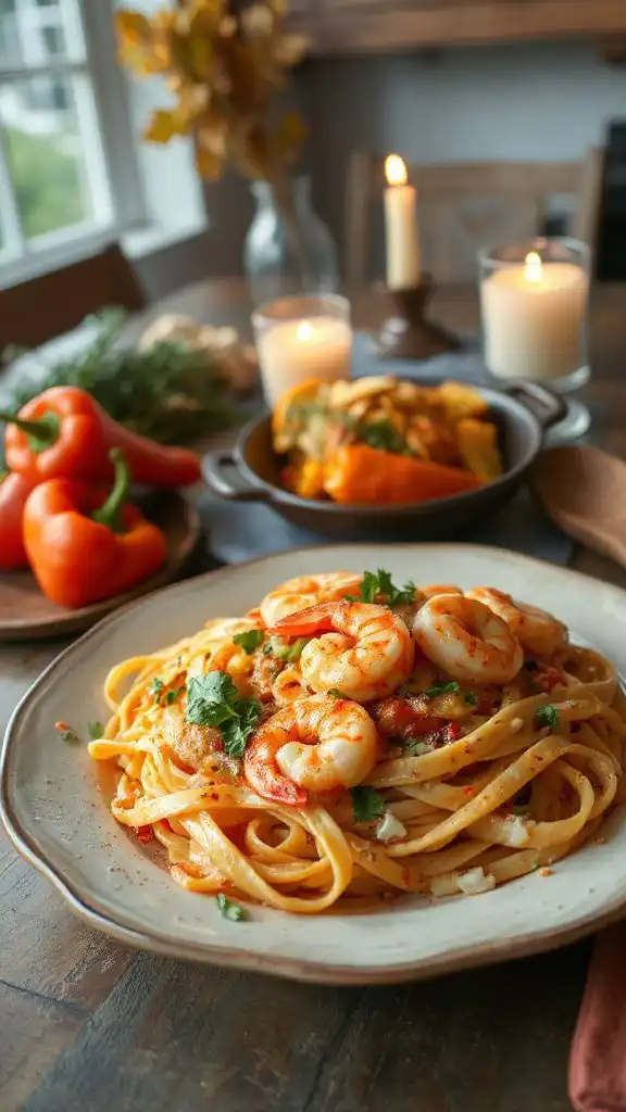 spicy creamy shrimp pasta