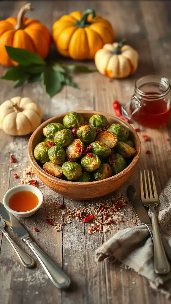 spicy honey garlic brussels sprouts