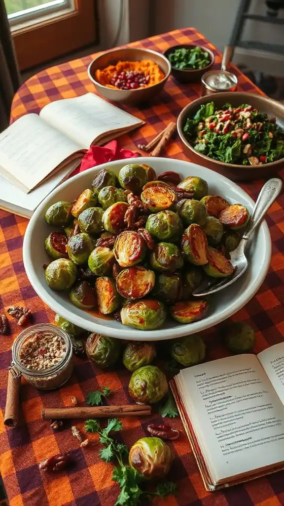 spicy maple glazed brussels sprouts