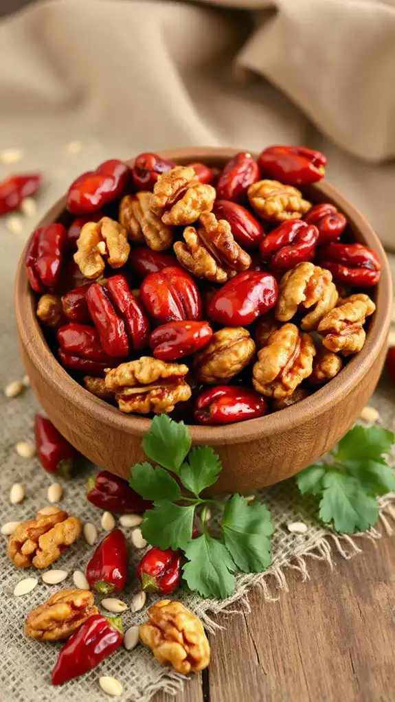 spicy maple glazed walnuts
