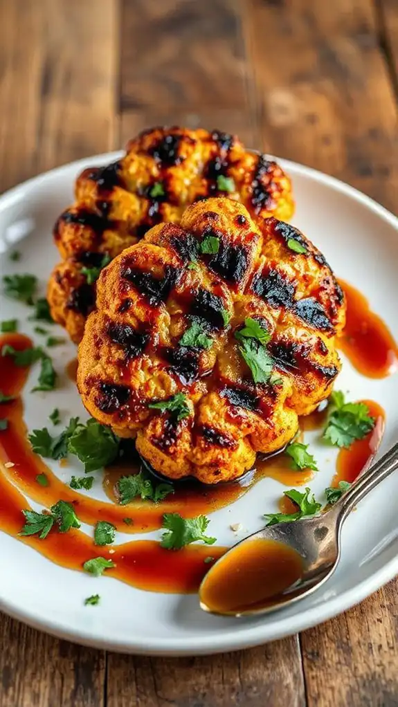 spicy miso glazed cauliflower steaks