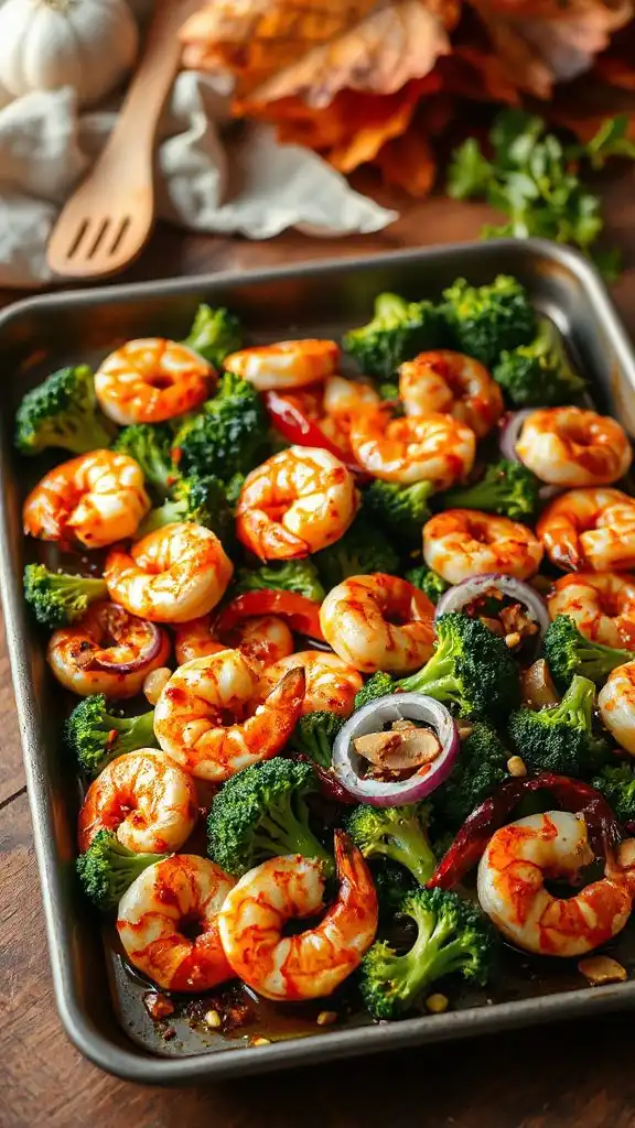 spicy shrimp and broccoli dinner