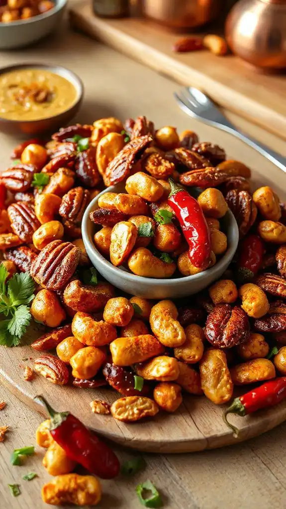 spicy sweet roasted chickpeas