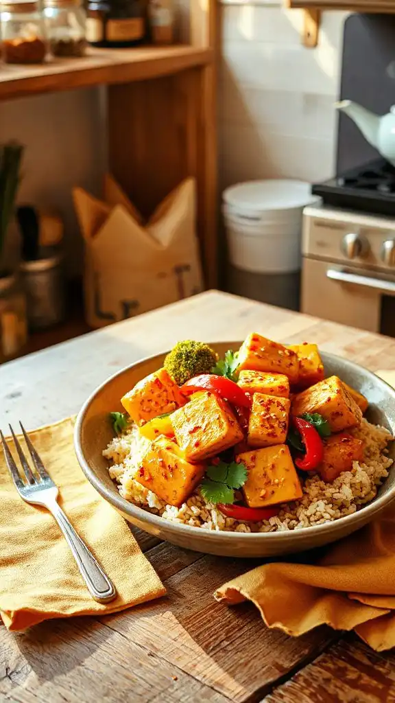 spicy tofu stir fry delight