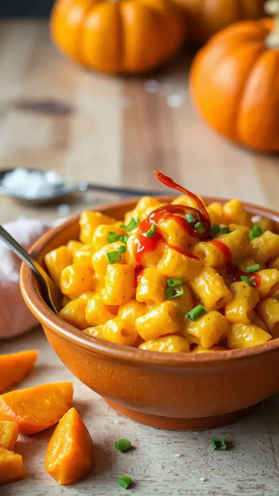 spicy vegan pumpkin mac cheese