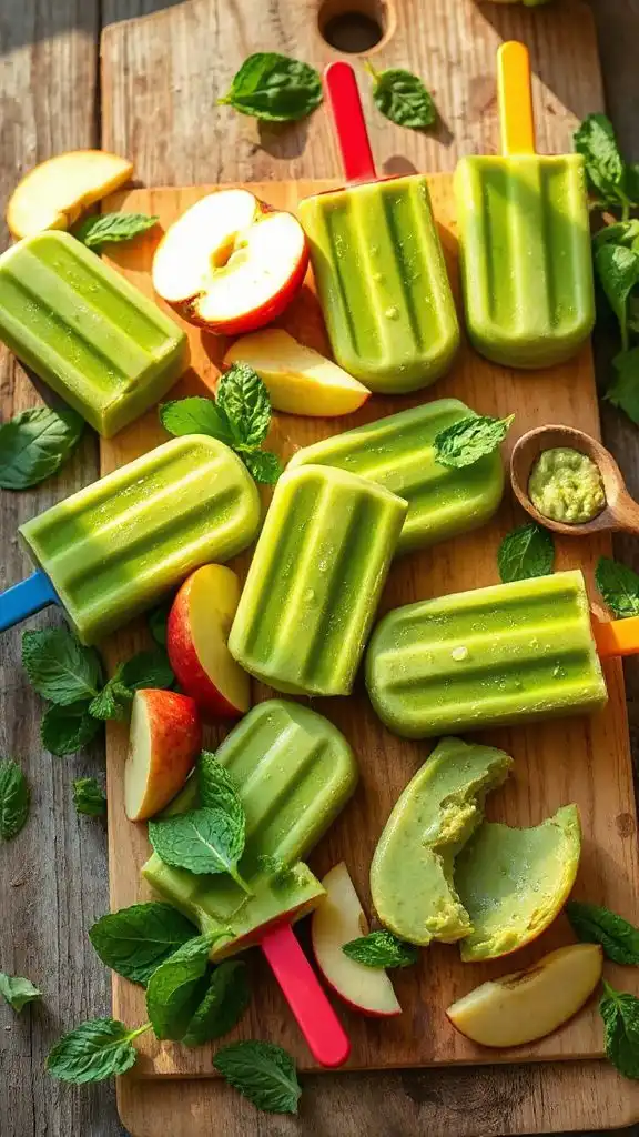 spinach apple smoothie popsicles spinach apple smoothie popsicles