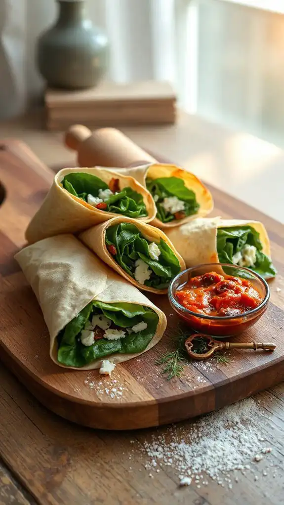 spinach feta breakfast wraps spinach feta breakfast wraps