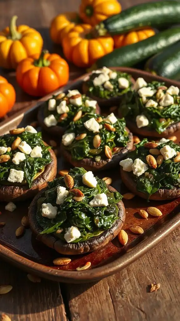 spinach feta stuffed mushrooms