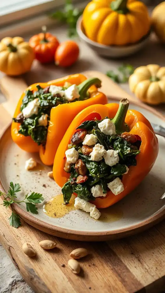 spinach feta stuffed peppers