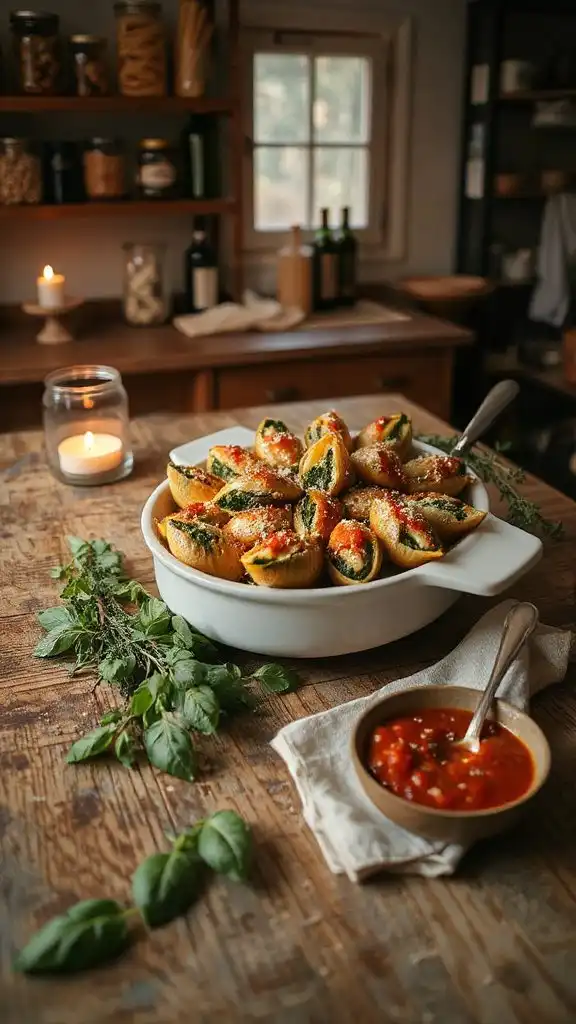 spinach ricotta pasta shells