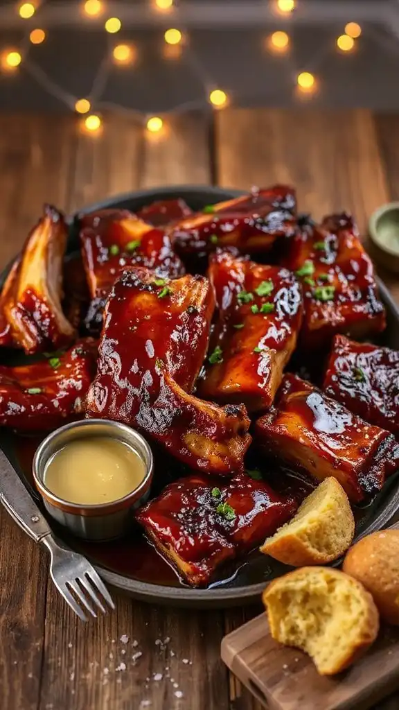 sticky maple garlic ribs