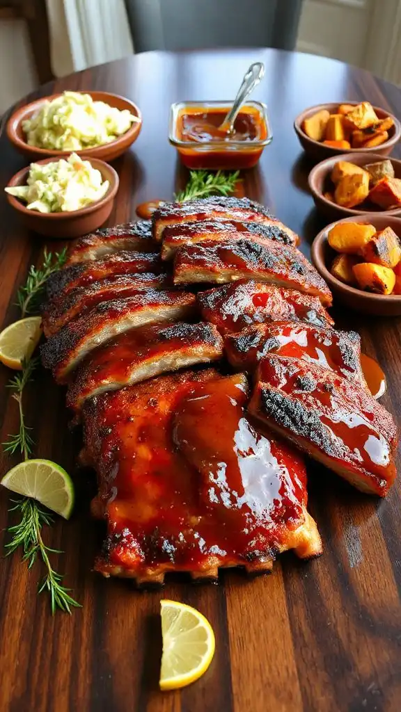 sticky maple mustard ribs