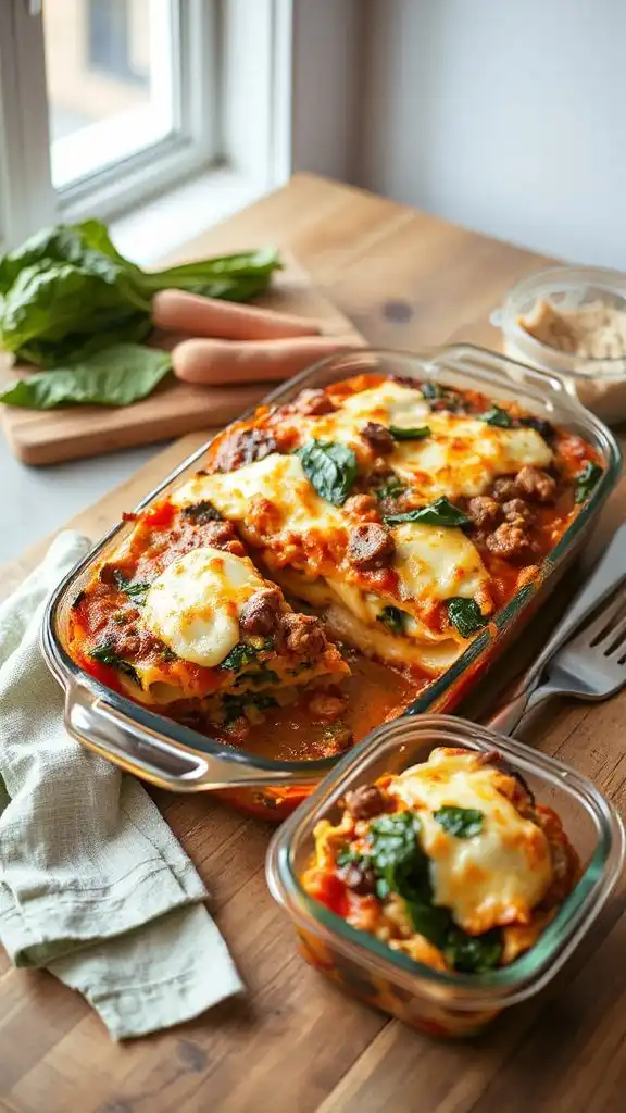 storing sausage swiss chard lasagna