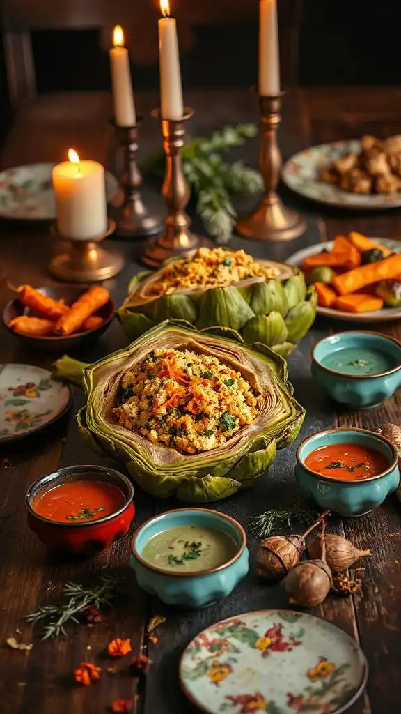 stuffed artichokes herbal breadcrumbs