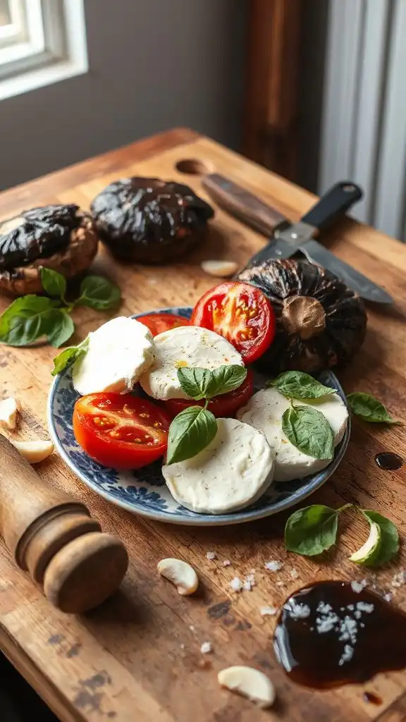 stuffed portobello mushroom preparation