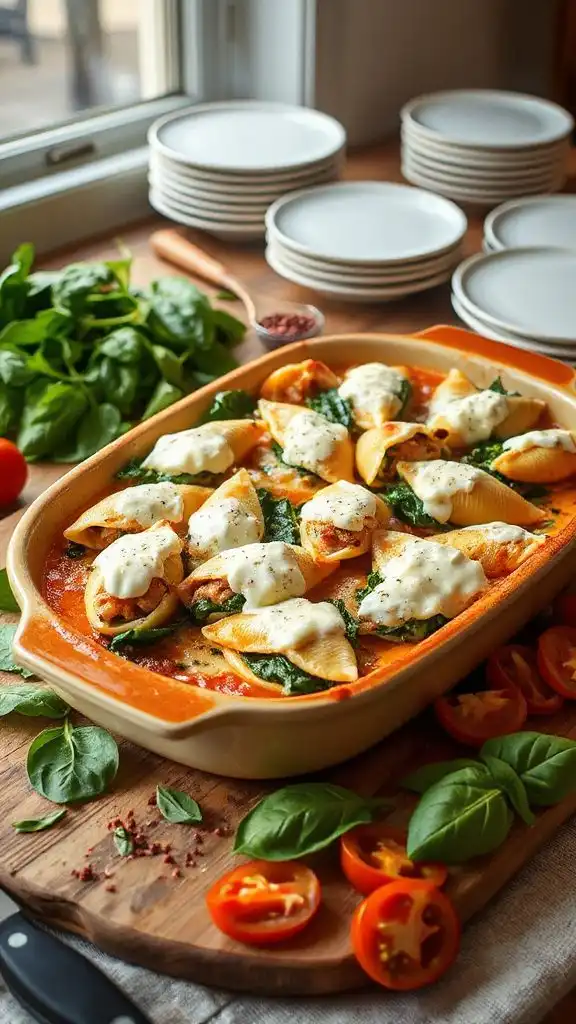 stuffed shells with spinach stuffed shells with spinach