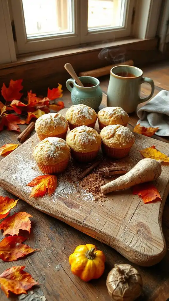 sweet cinnamon parsnip muffins