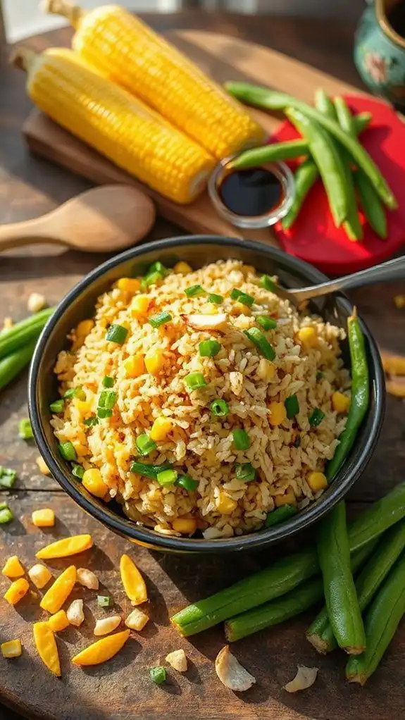 sweet corn green bean fried rice