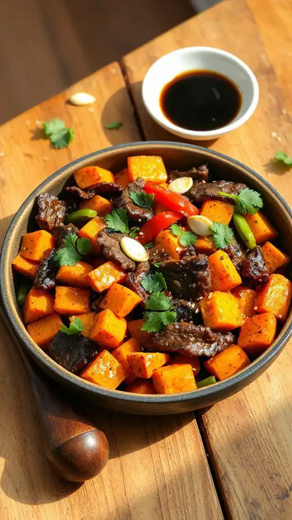 sweet potato beef stir fry