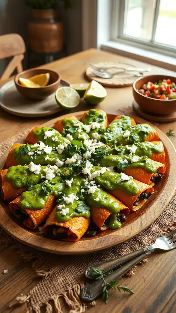 sweet potato black bean enchiladas