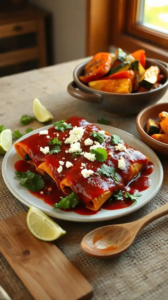 sweet potato black bean enchiladas