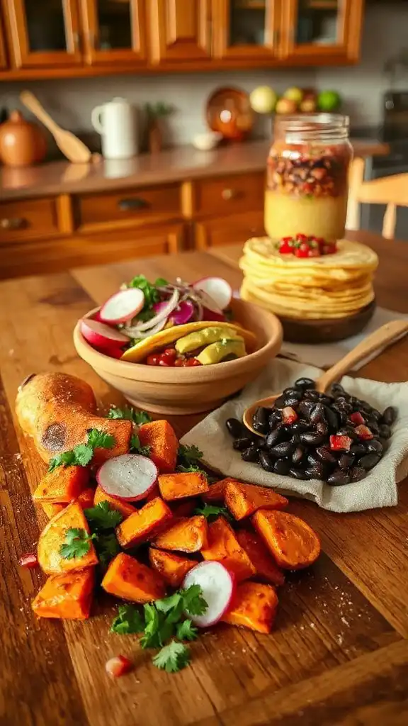 sweet potato black bean tacos