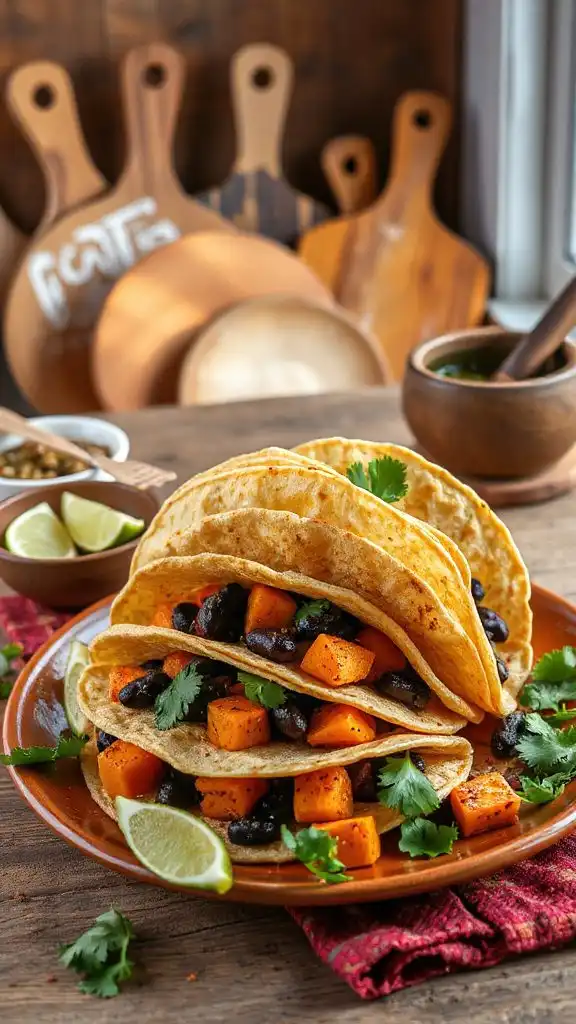 sweet potato black bean tacos