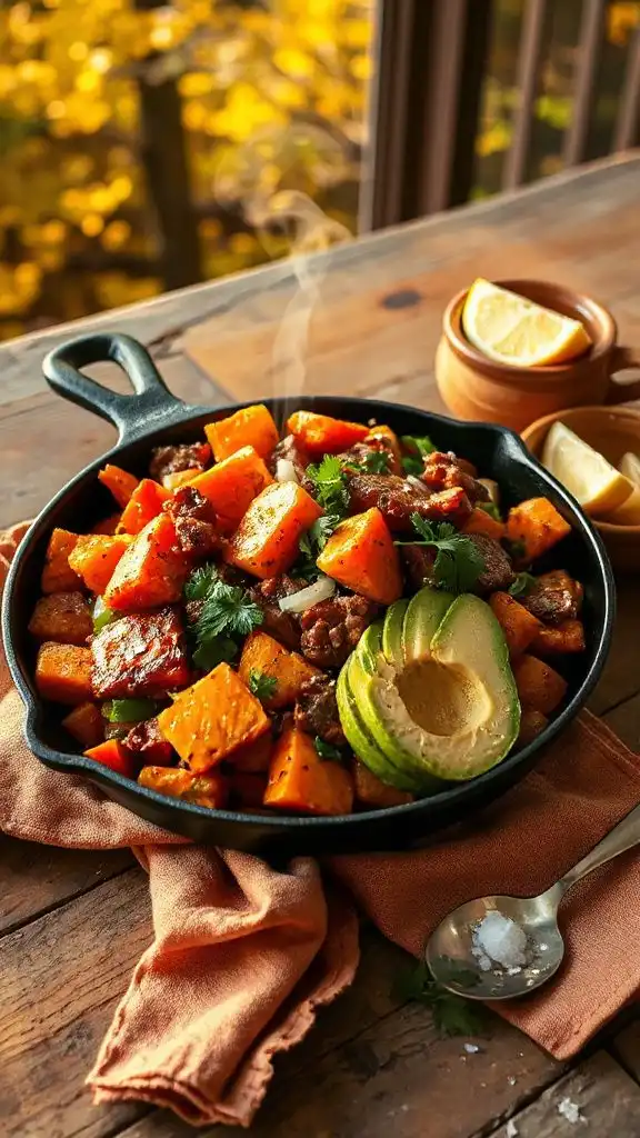 sweet potato chorizo skillet hash