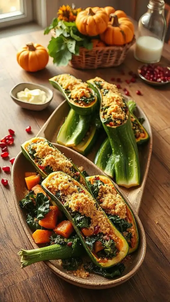 sweet potato kale zucchini boats